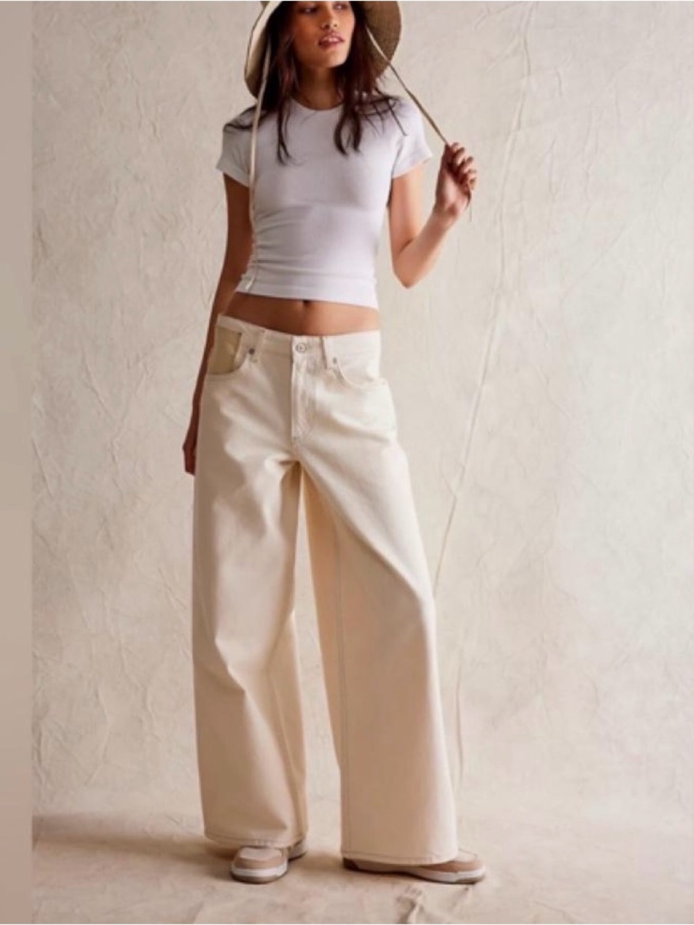 We The Free Cream Wide-Leg Jeans